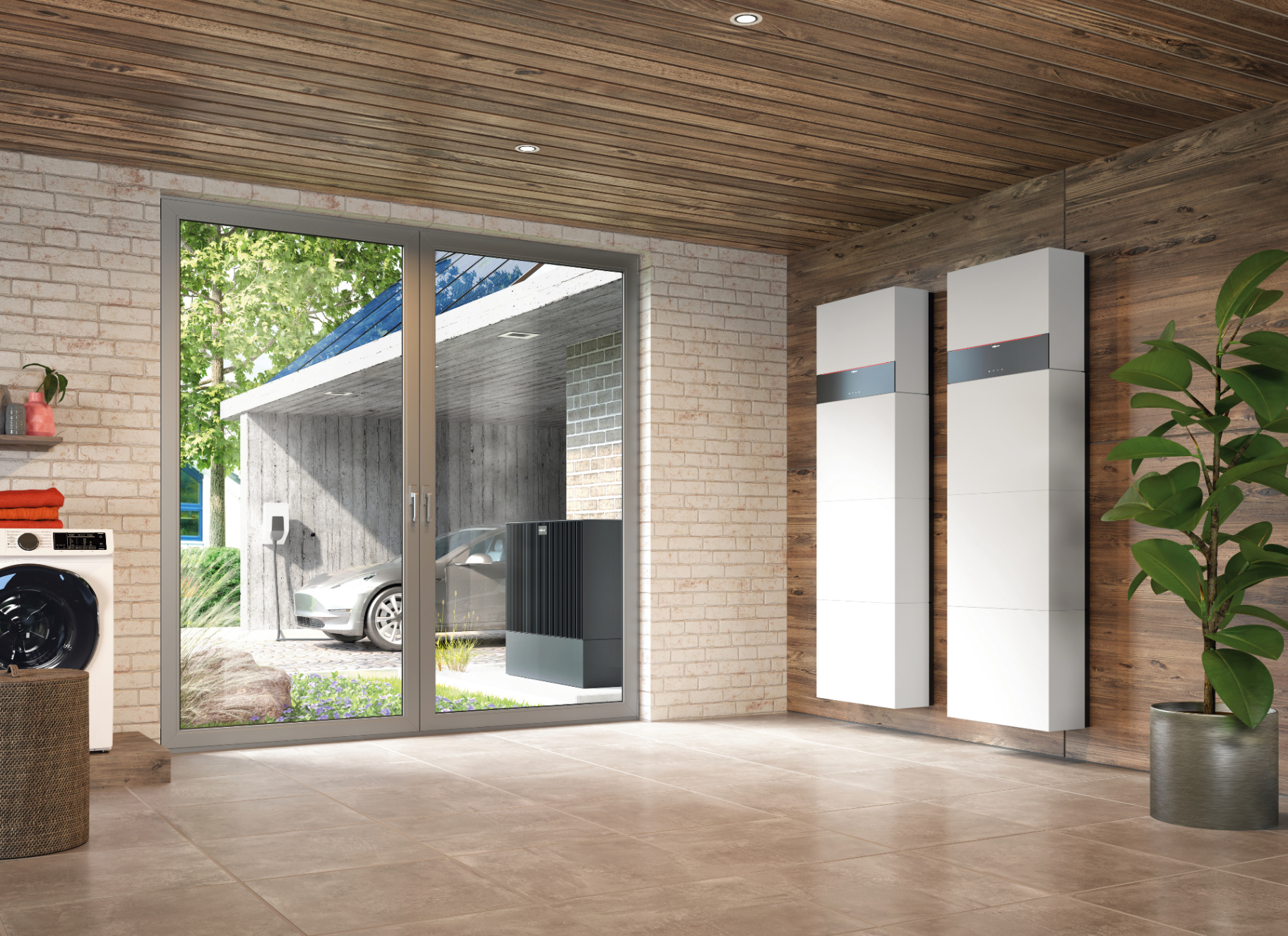 Vitocharge VX3 2er-Kaskade Stromspeicher im Wohnraum
